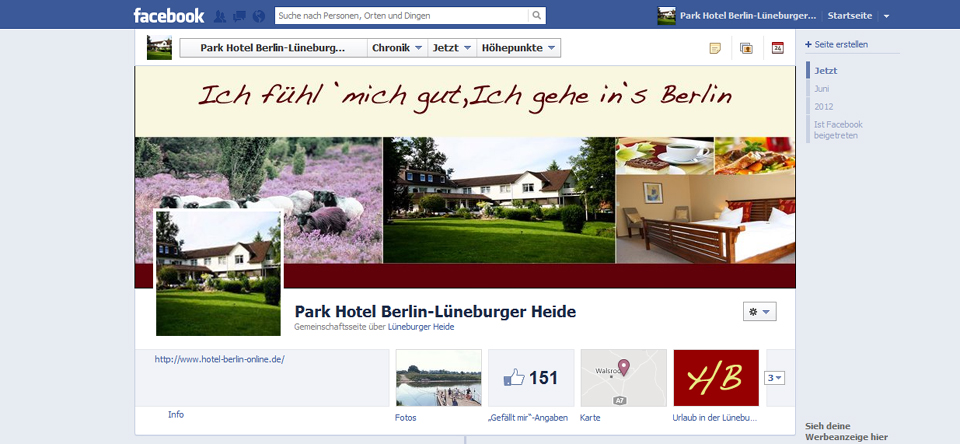 Facebook-Firmen Unternehmensseite-Park Hotel Berlin Lneburger Heide